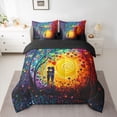 thumbnail image 2 of Feelyou Valentines Day Twin Bedding Sets 7-Piece, Rainbow Swirl Artwork Bedding Comforter Set, Love Heart Tree Plant Reversible Sheet Sets, Super Cozy Room Decor, 2 of 7