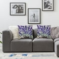 thumbnail image 3 of Acheng Lavender Flower Decorative Throw Pillow Covers, Spring Time Vibes Purple Floral Mason Jar Outdoor Pillowcase, Hope Spring Eternal Bloom Gather Stripes Cushion Case Home Decor,2 Pcs White, 3 of 6