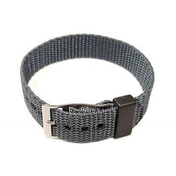 Nylon One Piece Slip Thru 16mm Gray Watch Strap