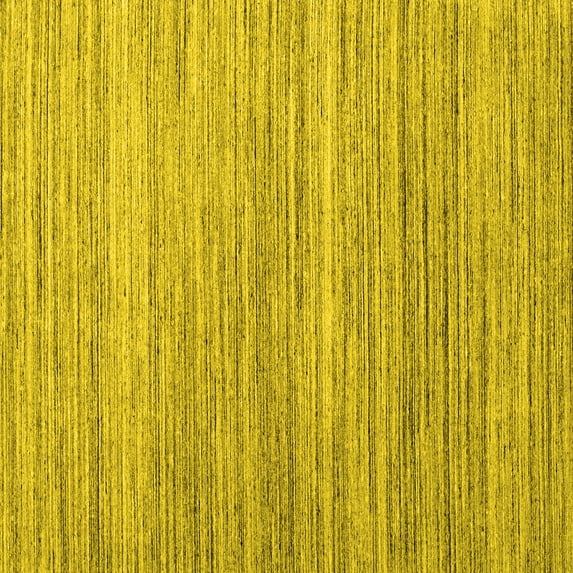 Ahgly Company Machine Washable Indoor Square Abstract Yellow Contemporary Area Rugs, 4' Square