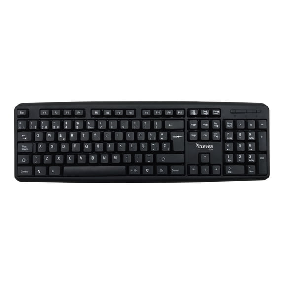 Teclado Alámbrico Clever Office Cf-KBU400 USB Negro Español
