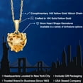 thumbnail image 2 of Gem Stone King 14K Yellow Gold Yellow Citrine Pendant Necklace for Women | 1.40 Cttw | Gemstone November Birthstone | Heart Shape 8MM | With 18 inch Chain, 2 of 6