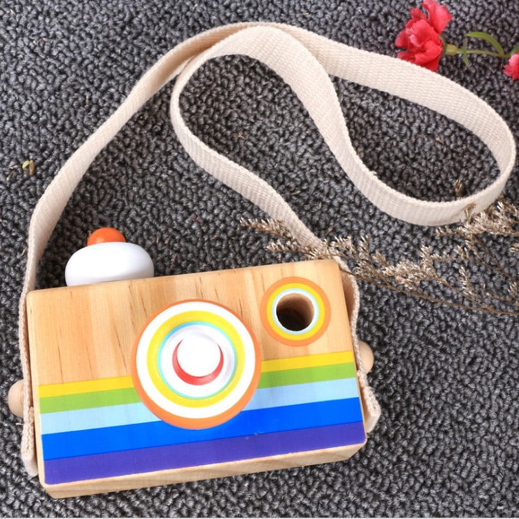 Children Kids Wood Camera Toy Xmas Baby Room Decor Safe Wooden Nontoxic 6A 