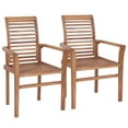 thumbnail image 3 of vidaXL Patio Dining Chairs Wooden Accent Chair with Cushions Solid Wood Teak, 3 of 12