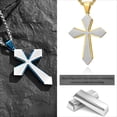 thumbnail image 3 of Metaljc Stainless Steel Cross Pendant  Necklace for Men, 24" Chain, Religious Jewelry Gift, 3 of 4
