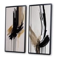 thumbnail image 3 of Designart "Minimalism in Gold III" Abstract Framed Wall Art Set Of 2 - Black Geometric Gallery Wall Frame Set For Home Decor, 3 of 6