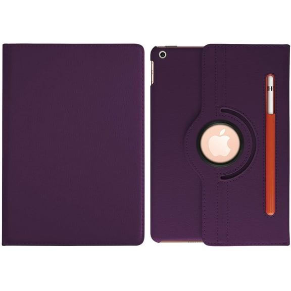 Golden Sheeps PU Leather 360 Rotating Case Compatible for iPad 9/8/7 Generation Case (2021/2020/2019) 10.2 inch Auto Sleep/Wake Folding Stand Smart Cover with a Viewing Stand-Purple