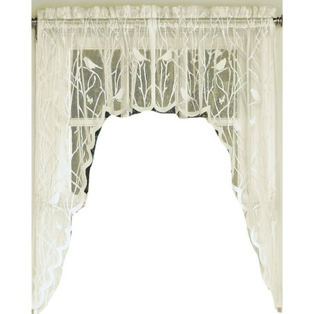 Heirloom Swag - Songbird Lace Ivory kitchen curtain Swag