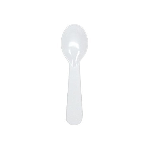 50 Count, White Tasting Spoons Disposable Black 4oz Plastic Condiment Cups with Lids and 3 Sampling Spoons Souffle Portion Dessert by B-KIND Sample Cups Jello Shot Cups