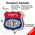 thumbnail image 2 of Pop's Workshop (2 Pack) 18 inch X 18 inch Shield Shaped Commercial Grade Plastic Signs Weather Resistant, UV Protected To last, Gift for Dads and Uncles Classic Americana Crafted in the, 2 of 7
