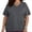 A126 Dark Gray, variant on Womens Plus Size V Neck T Shirts Short Sleeve Loose Fit Double Front Pockets Casual Daily Wear Nursing Scrub Uniform Workwear Comfy Lightweight Basic Lounge Tees Tops Tunics