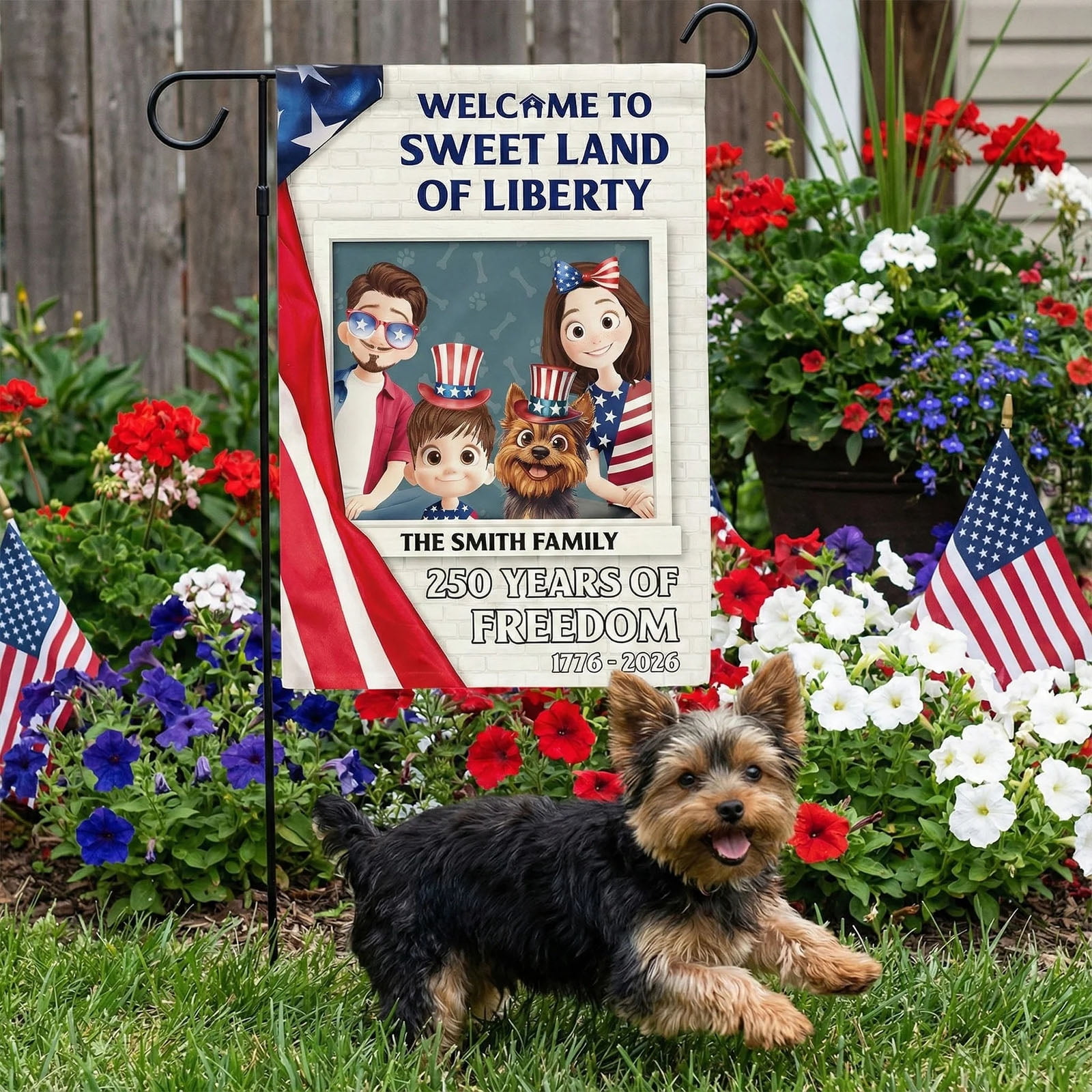 250 Anniversary USA Flag American Double Sided Garden Flag Patriotic Horse USA Flag 1776-2026 Outdoor Yard Decor Independence Day Decoration