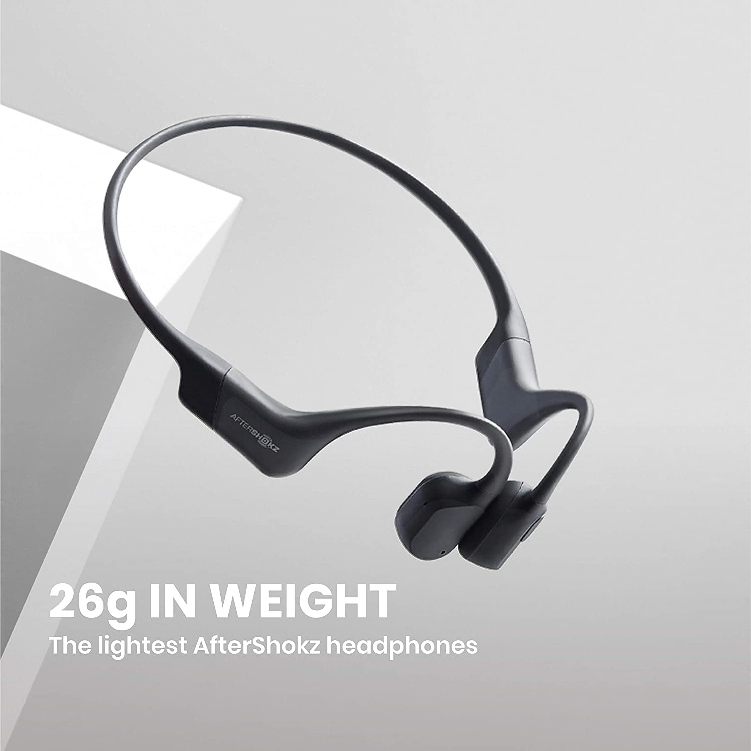 オーディオ機器 イヤフォン AfterShokz Aeropex MINI-Bone Conduction Sport Bluetooth Headphones  Waterproof for Workout with Cooling Wristband - Cosmic Black