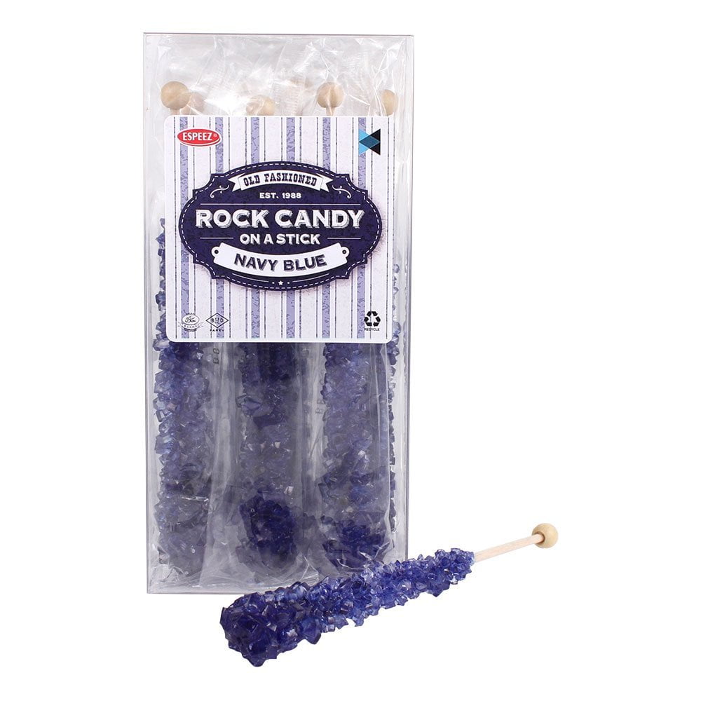 Extra Large Rock Candy Sticks 12 Blueberry Lollipop Navy Blue Rock