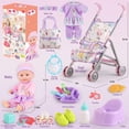 thumbnail image 6 of LINXUXIE 16 PCS Baby Doll Stroller Set, Realistic Pretend Play with 12-inch Doll, Birthday Gifts for Kids 3-5 5-8 Year Old, 6 of 8