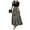 Dark Black, variant on Women's Summer Short Sleeve Color Block Maxi Dress, Print Belted A-Line Casual Daily Vacation Dress