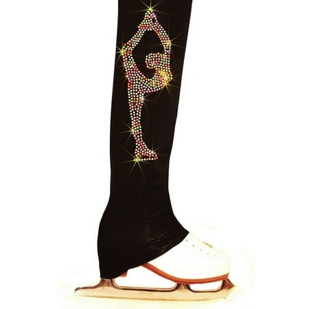 Ice Fire Skate Black Neon Biellmann Rhinestuds Skating Pants Girl4-20