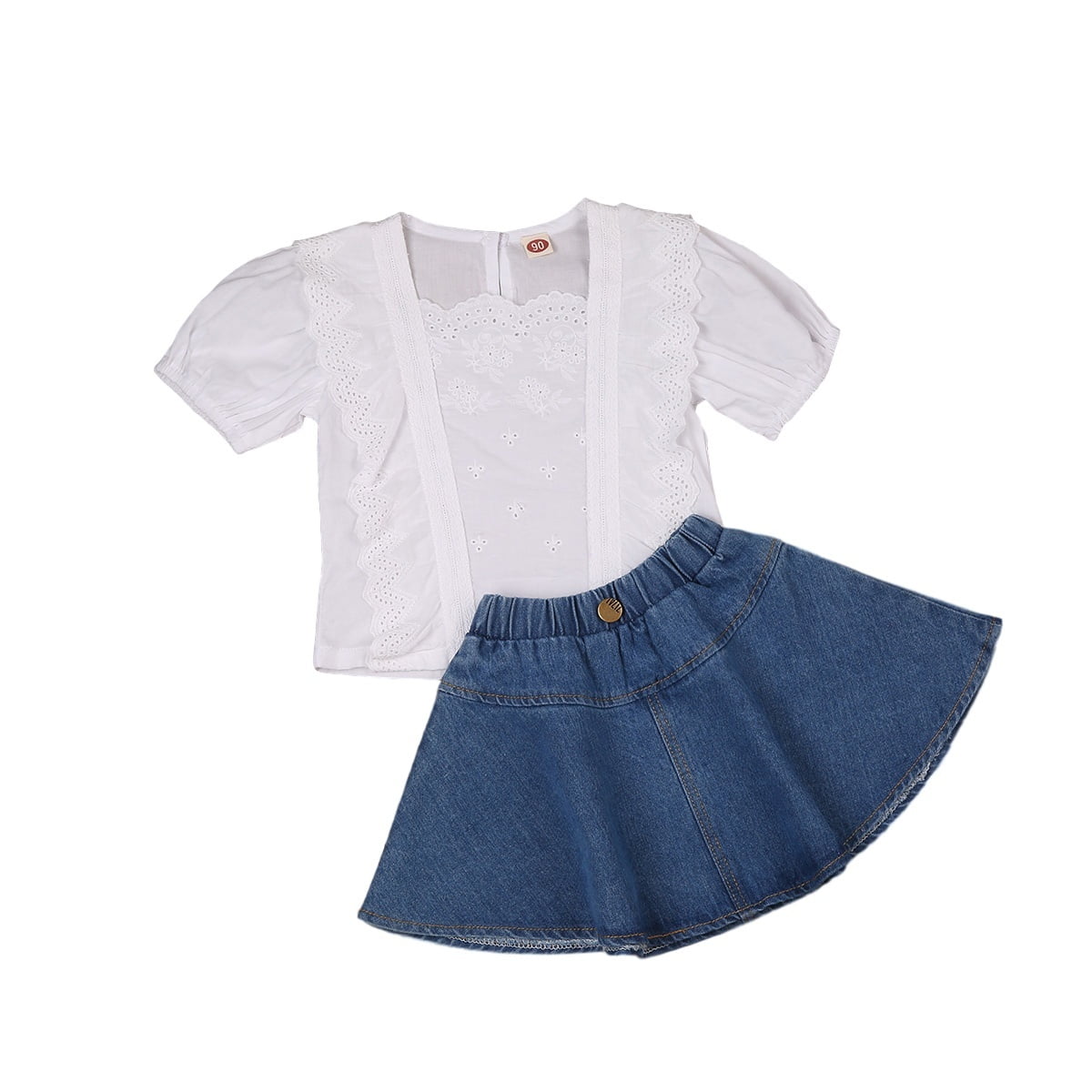 walmart white denim skirt
