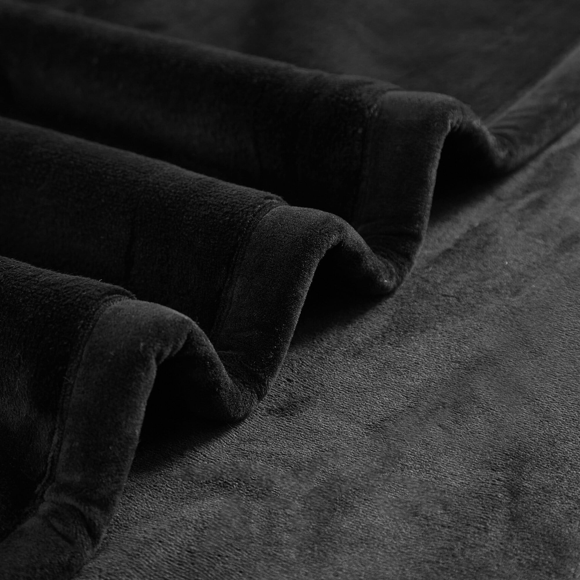 Cozy Haven 50"x72" Lush Plush Bonded Throw with Leather Harness, Black
