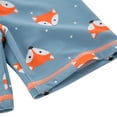 thumbnail image 3 of Kids Boys Chic Cartoon Animals Printed Rash Guard with Hat 3pcs Swimsuit Pool Party Swimwear Beach Bathing Suit (Foxes, 7), 3 of 3