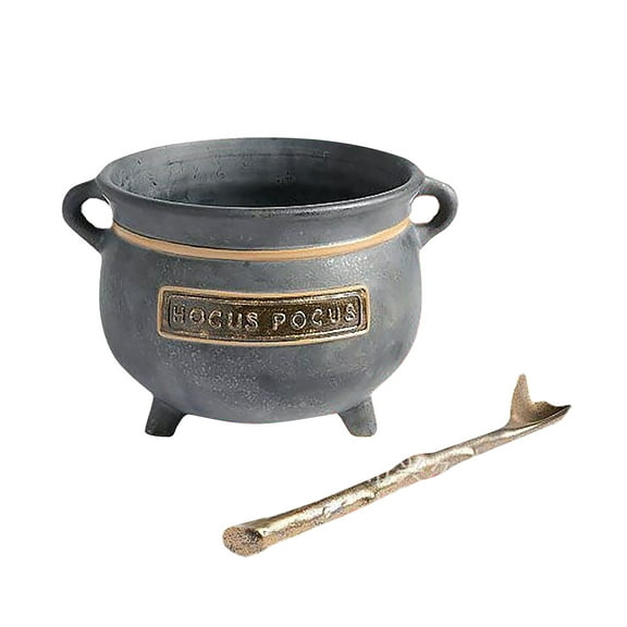 DRenx Bowl Witches Broth Cauldron with Spoon Resin Hocus Pocus Quote Halloween Bowl