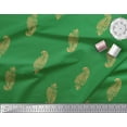 thumbnail image 2 of Soimoi Green Poly Georgette Fabric Yellow Paisley Print Fabric by Yard 42 Inch Wide, 2 of 3