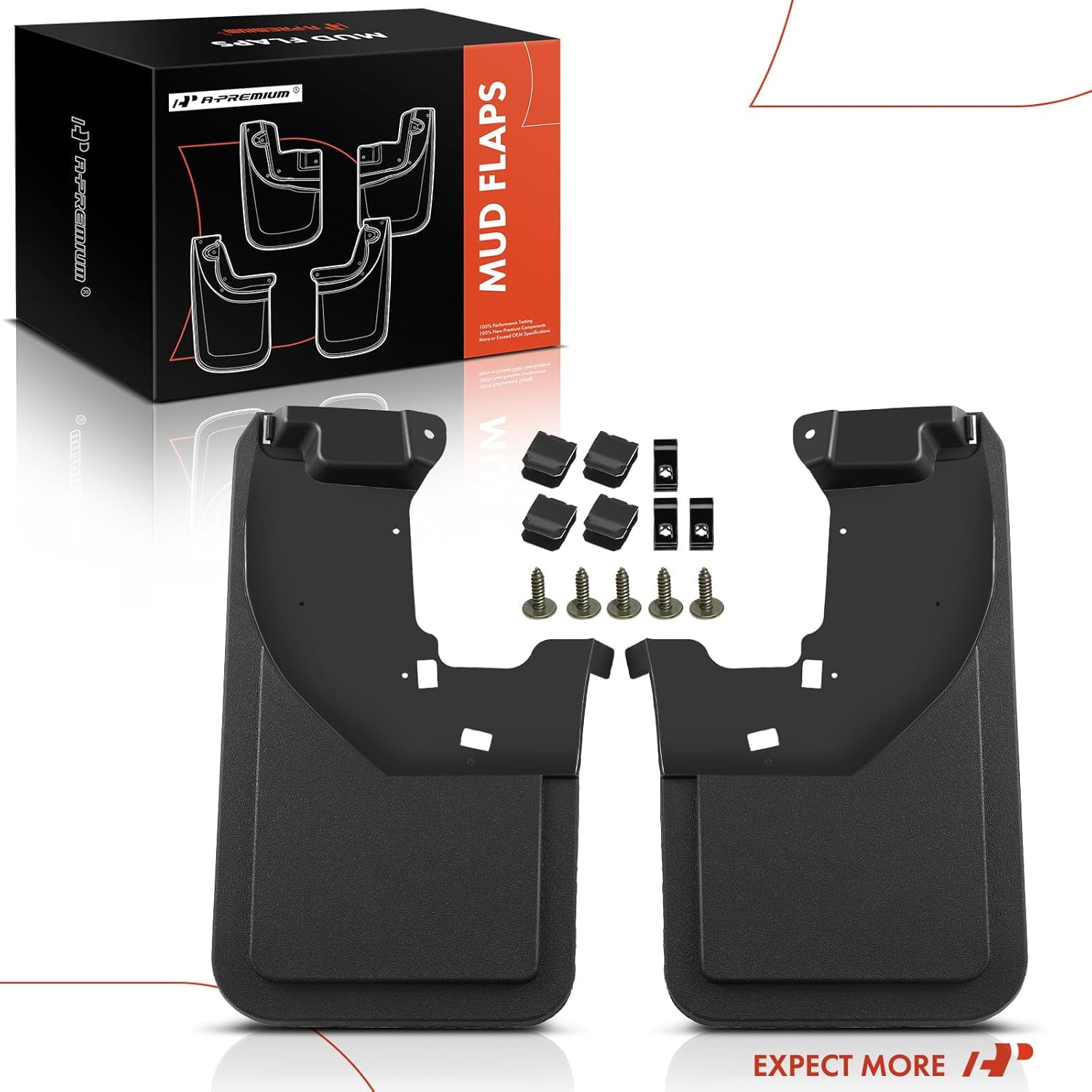 A-Premium Set of 2-PC Rear Mud Flaps Splash Guards Compatible with Ford Bronco 2021-2024 Sport Utility, Left & Right Mudguards Mudflaps, with Hardware Accessories (Not for Bronco Sport Models)