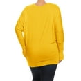 thumbnail image 4 of Women's Plus Size Dolman Long Sleeve Solid Loose Fit Tunic Top, 4 of 4