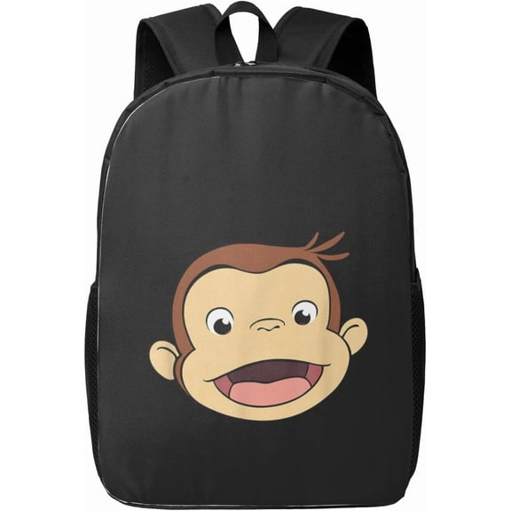 Curious George Anime Backpacks Canvas Backpack Cartoon Daypack Unisex Lightweight Bags for Office Travel