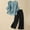 A2_Mint Green, variant on BLOCLOALO 2 Piece Embroidered Cotton Linen Sets for Women Casual Summer Boho T Shirts 3/4 Sleeve Tops Wide Leg Pants with Pockets Lightweight Linen Sets Boho Outfits Loose Fit Sets Beige L