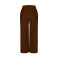 thumbnail image 4 of Felirenzacia Corduroy Women Casual Loose Elastic Waist Button Printing Trousers Pockets Long Pants Trousers, 4 of 6