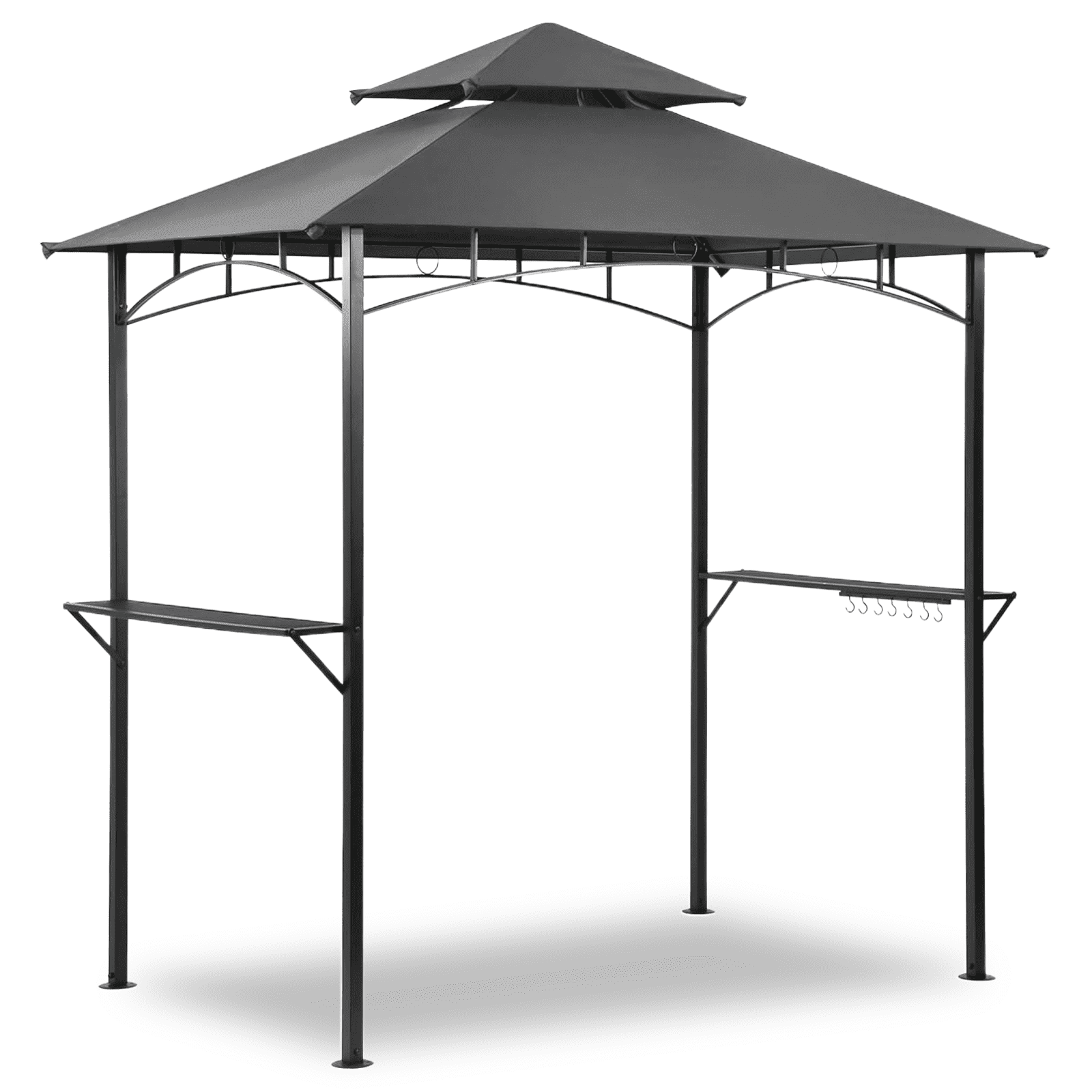 Gaildon 96’’x60’’x101’’ Outdoor Grill Gazebo with Vented Top , Double Tier Outdoor Grill Shelter-Grey