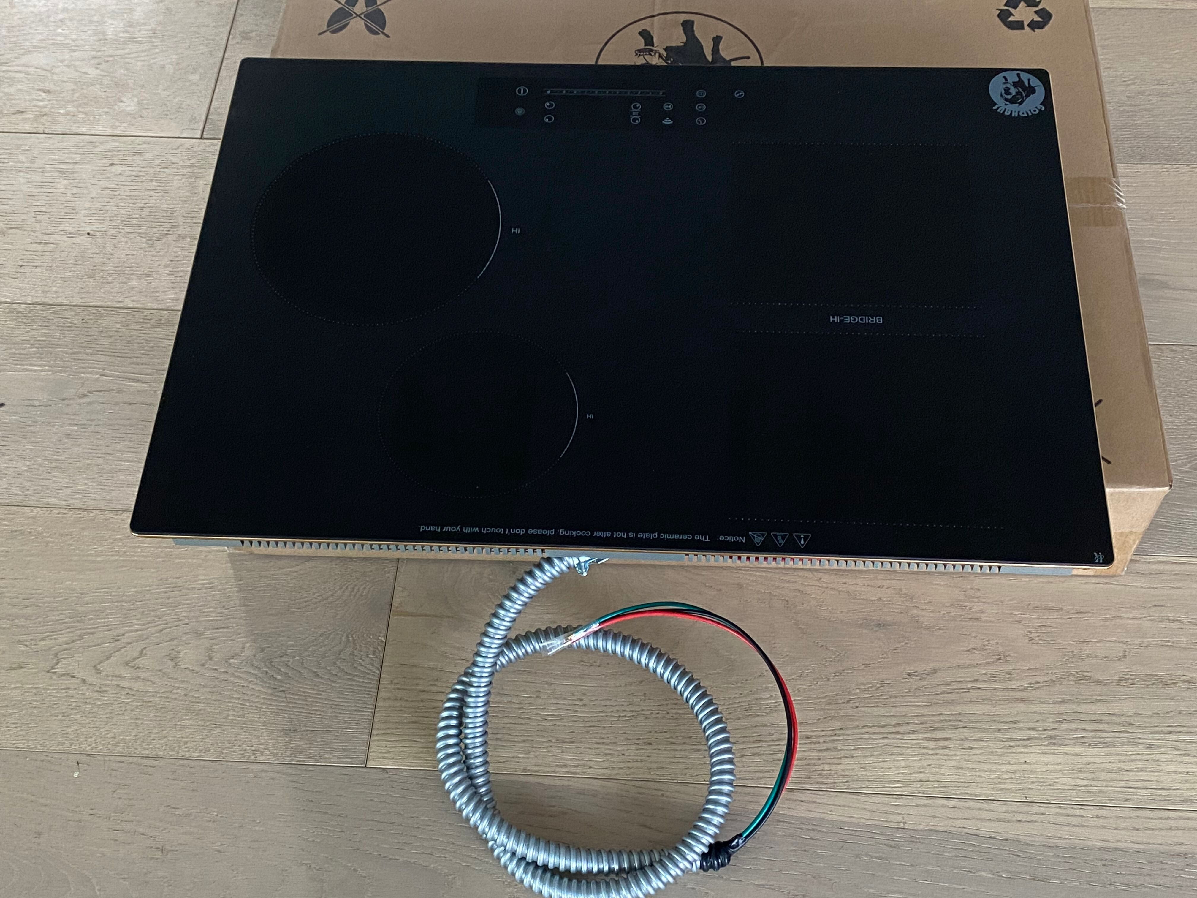 30 Inch Induction Cooktop, 4 Burners with 2500W Booster, Touch Slider Control, 99-Min Timer, WiFi Connectivity, Auto Shut-Off, Built-in Electric Hob, Black Ceramic Glass, 220-240V Hardwired