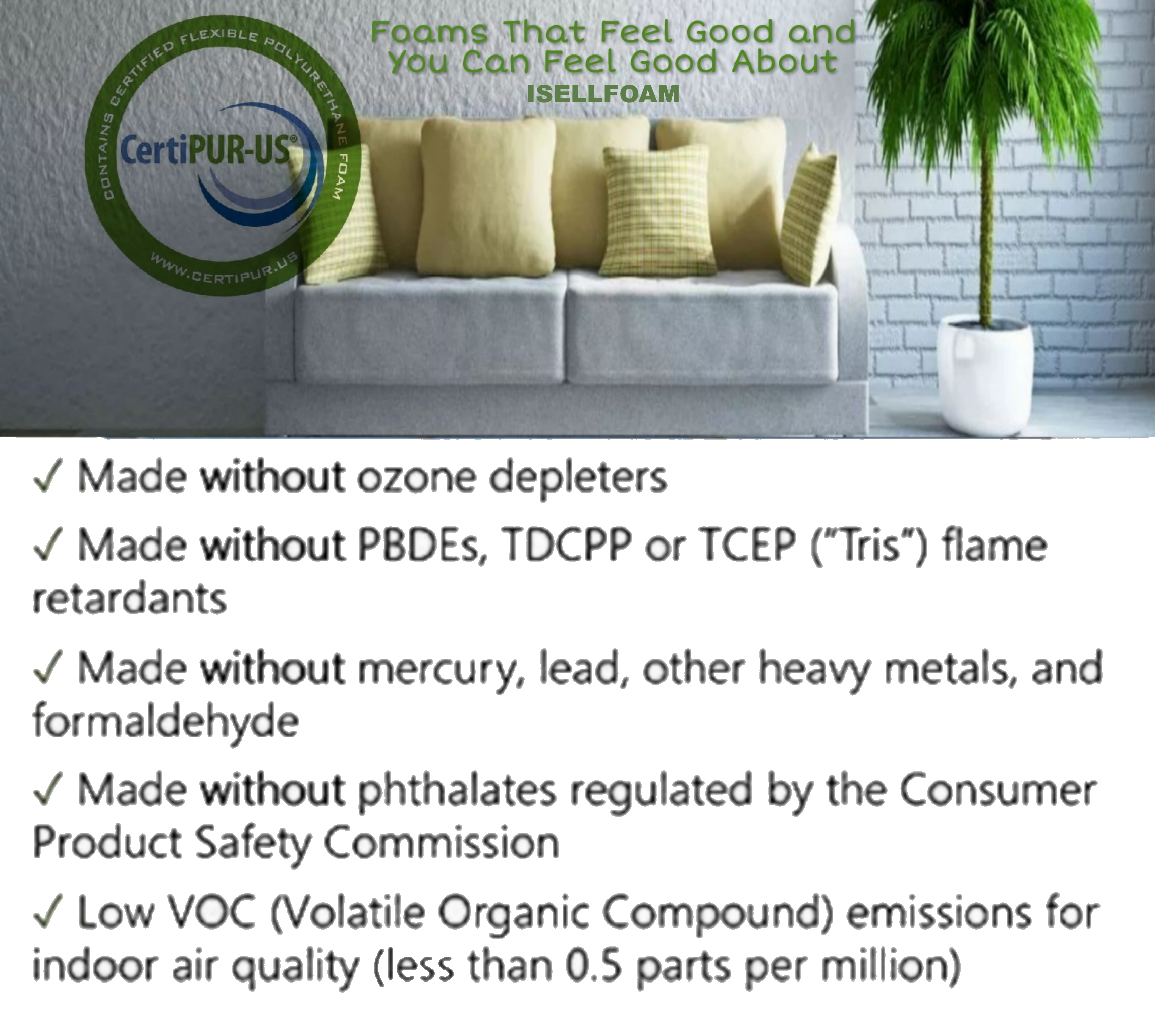 Ritchie Foam 2" Height x 24" Width x 80" Length (Extra-Firm) Upholstery Cushion, Made in USA - Ritchie Foam & Mattress