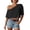 C-Black98, variant on DHFJKG Womens Summer One Shoulder T Shirt Fashion Solid Color Cropped Tee Short Sleeve Cute Y2K Clothes Versatile Tops