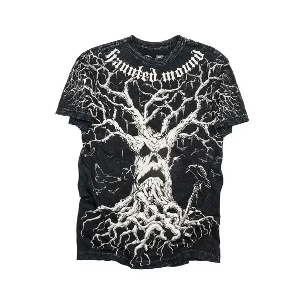 Camiseta de cuello redondo para hombre y mujer, camisa de gran tamaño con estampado de calavera de Hip Hop, ropa gótica de manga corta, Tops de calle, novedad