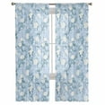 thumbnail image 3 of Blue Flowers Sheer Curtains 84 Inches Long 2 Panels Set, Window Sheer Curtains for Living Room/Bedroom, Farmhouse Botanical White Floral Leaves Light Filtering Rod Pocket Curtain 52'' x 84'' x 2, 3 of 7