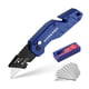 thumbnail image 1 of Navaja multiusos WORKPRO plegable con clip para cinturón y 10 hojas, color azul, 1 of 7