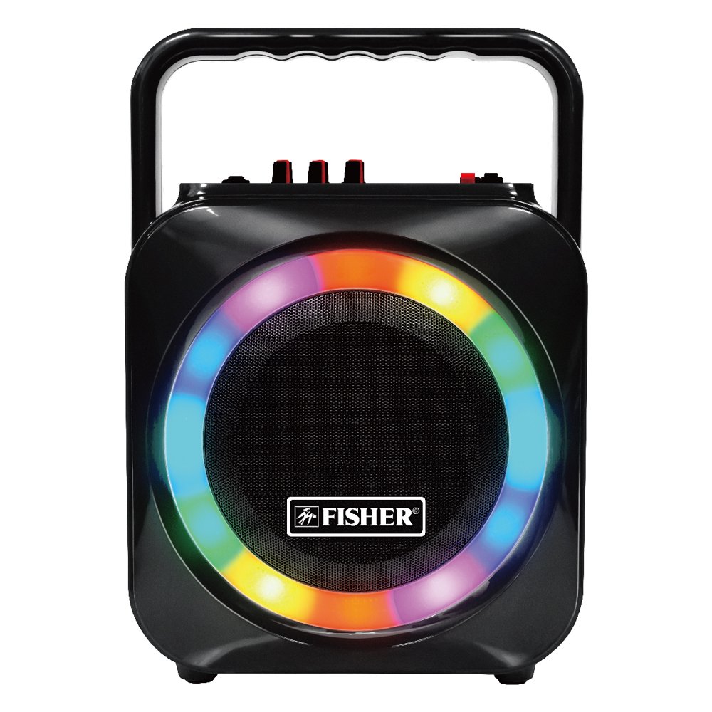 Fisher Portable Karaoke Speaker Stereo System, 6Inch Woofer, Colorful