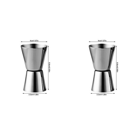 

2pcs Double Jigger for Cocktails 15/30ml Bar Measuring Cup Stainless Steel Mixed Drinks Measurer Black Plating