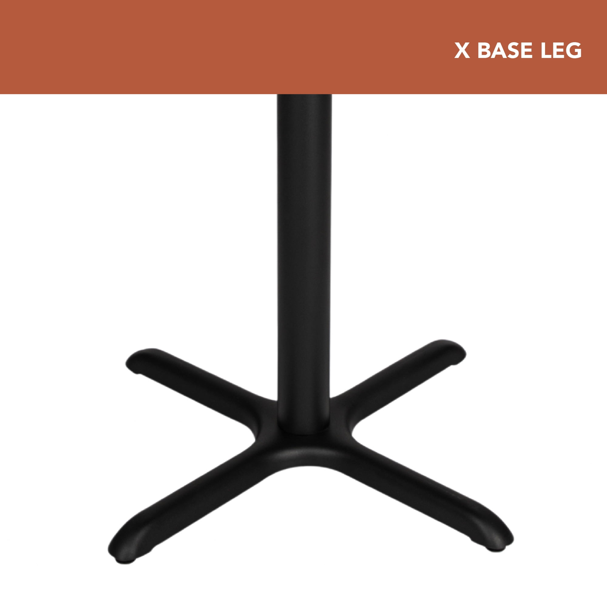 Hampden Furnishings Bennet Collection Steel Frame 36" Round Top, X Base, 30" Height Cafe Table, Black Frame/Mahogany Top