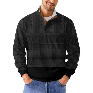 Rlmidhb Corduroy Henley Sweatshirts for Men Black Fleece Workout Gradient Pullover Tops Band Collar Outerwear Vintage Sweatshirt