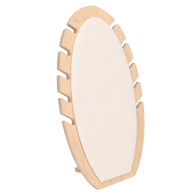 Soporte de exhibición de collares en forma de hoja, suave, resistente a los arañazos, cadena de madera, soporte para joyas, color beige