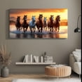 thumbnail image 3 of Framed Canvas Wall Art 48x24 Inch Horses Running at Sunset Modern Home Decor for Living Room Bedroom Office, 3 of 7