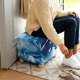 thumbnail image 5 of SCRAWLGOD Blue White Marble Print Stretch Ottoman Cover Slipcovers Square for Living Room Foot Stool Stretch Covers to Fit Ottoman Foot Rest, with Elastic Band, 5 of 7