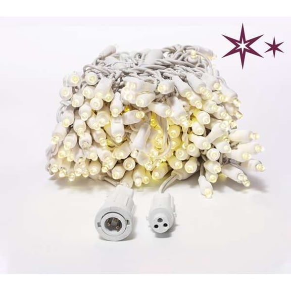 DLIG Wide Angle Christmas Curtain String Lights - LED Warm White - 12 ft White Wire - 360ct