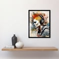 thumbnail image 2 of Edgy Young Punk Woman with Red Mohawk and Headphones Listening to Music Modern Watercolour Painting Art Print Framed Poster Wall Decor 12x16 inch, 2 of 5