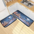 thumbnail image 7 of 2-Piece Kitchen Rugs Set Non-Slip Mats Carpet Floor for Kitchen, Bathroom (19.7"x27.6" & 19.7"x47.2") Christmas Night Scene, 7 of 7