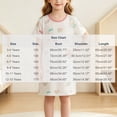 thumbnail image 3 of SROBPTY Teen Girls Dresses Print Crew Neck Short Sleeve Sleep Mid-Length Dress for 3-13Y, 3 of 4