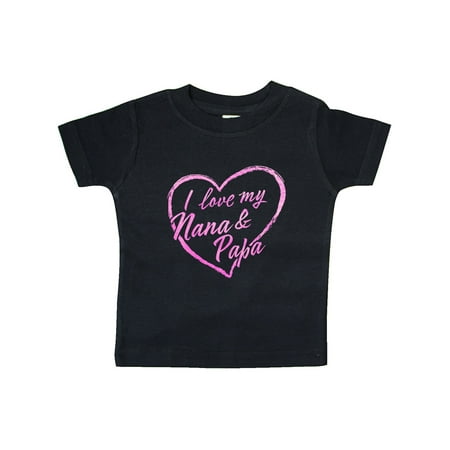 

Inktastic I Love My Nana and Papa in Pink Chalk Heart Gift Baby Boy or Baby Girl T-Shirt